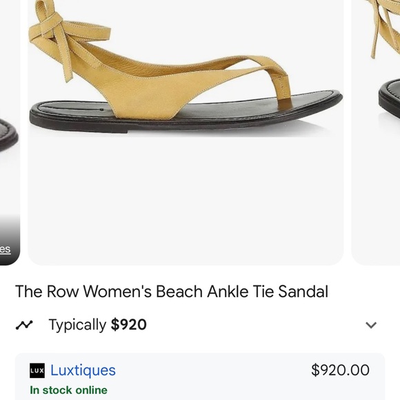 The Row women’s Beach Ankle Tie Sandal - Picture 2 of 11